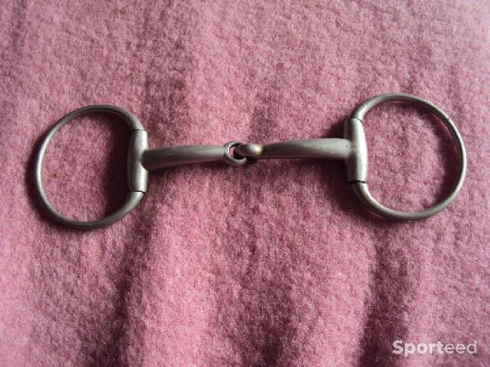 Equitation - mors à olive grands anneaux - 14 cm - anneau 10 cm - plein - fin - photo 4
