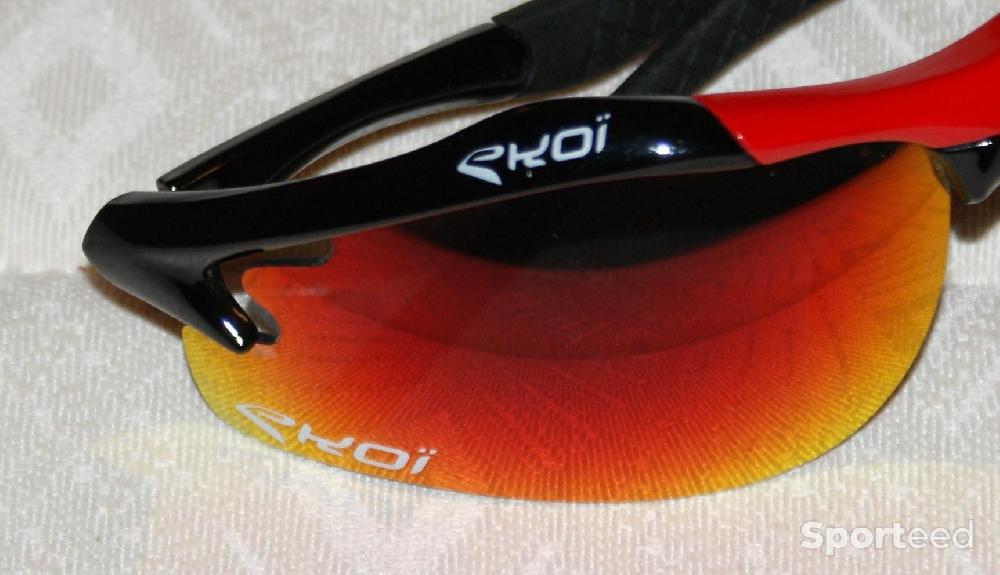 Vélo route - Lunettes de sport - 'EKOI' - noires et rouges - photo 3
