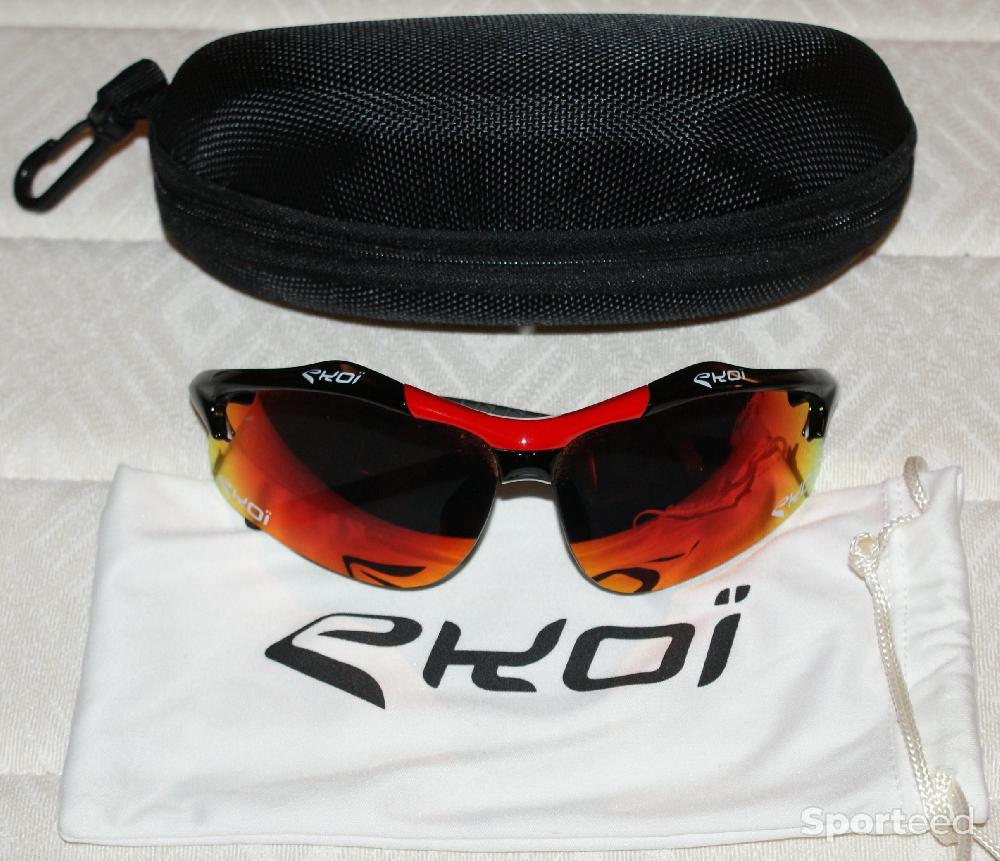 Vélo route - Lunettes de sport - 'EKOI' - noires et rouges - photo 4