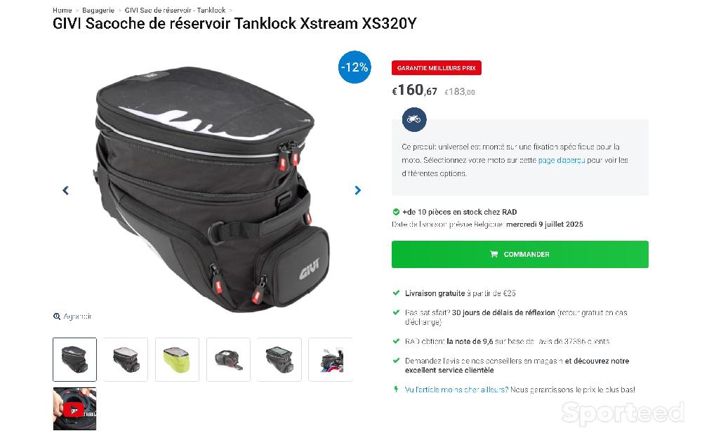 Moto route - Sac réservoir Givi tanklock Xstream 15-20l neuf - photo 4