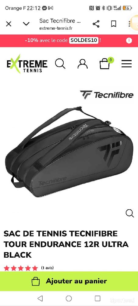 Tennis - Sac de tennis Tecnifibre noir 12 raquettes  - photo 1