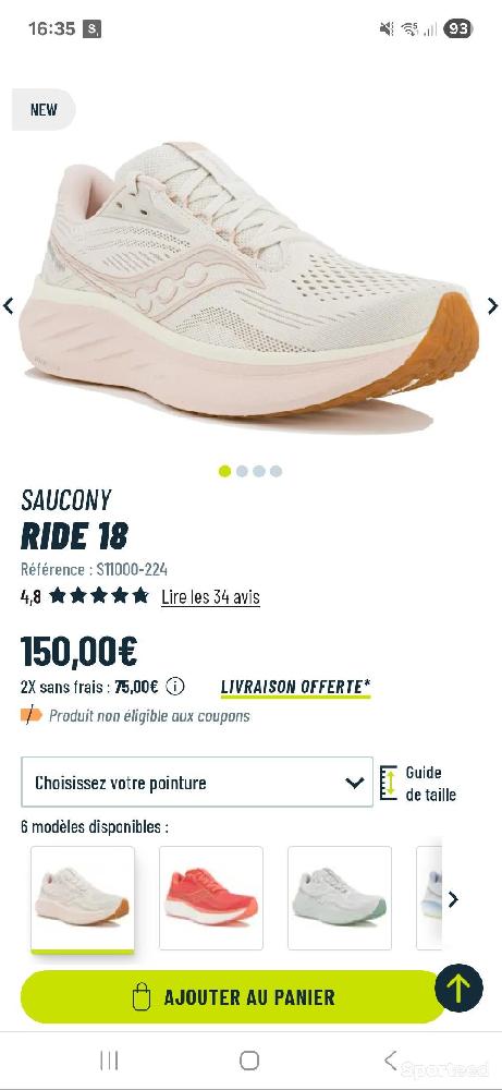 Course à pied route - Chaussures de course Saucony Ride18  - photo 5