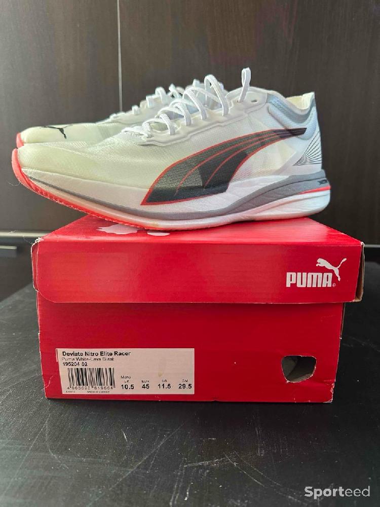 Course à pied route - Puma Deviate Nitro Elite - Plaque Carbone ( Taille 45 - US 11,5 - Running ) - photo 1