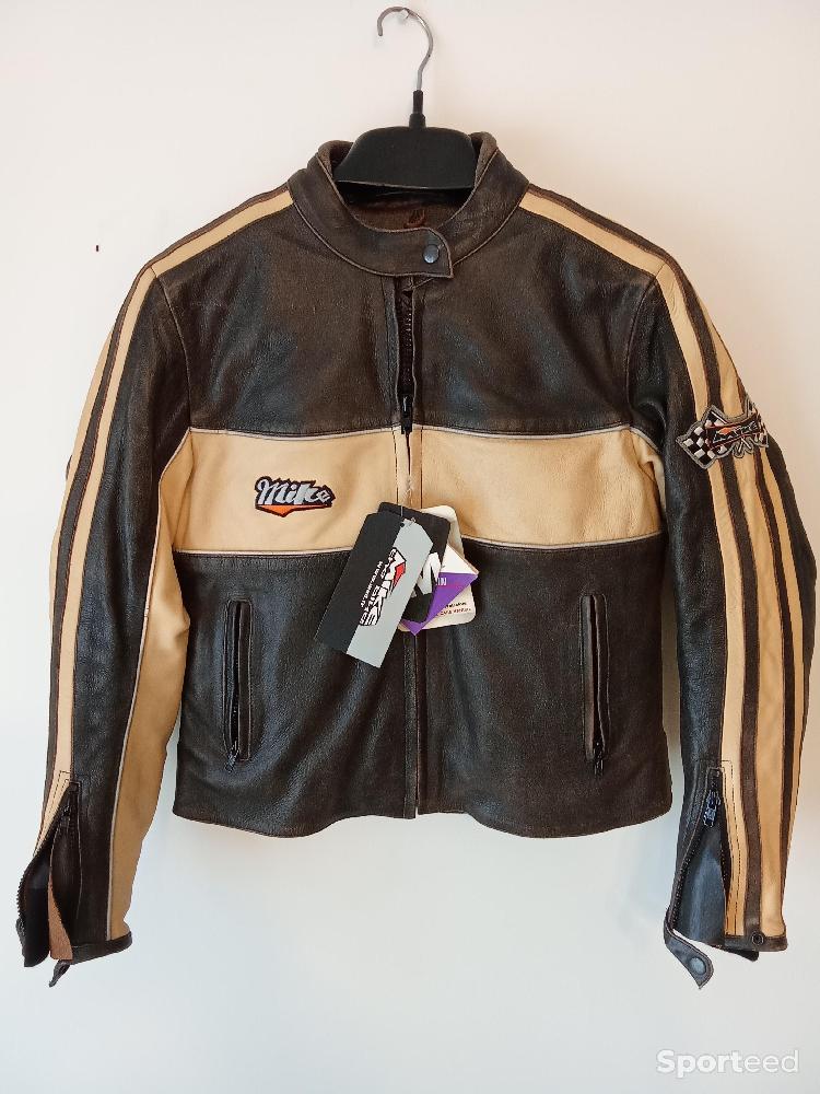 Moto route - Blouson moto cuir Mike neuf - photo 1