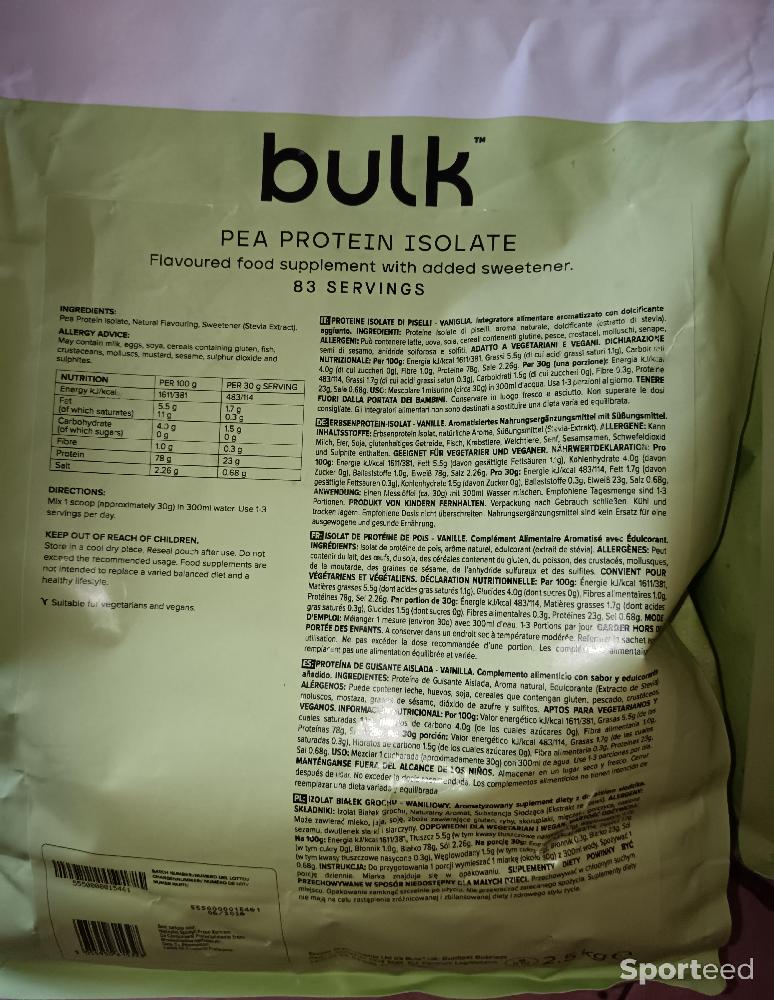 Nutrition sportive - Isolate Protéines De Pois goût vanille  - photo 3