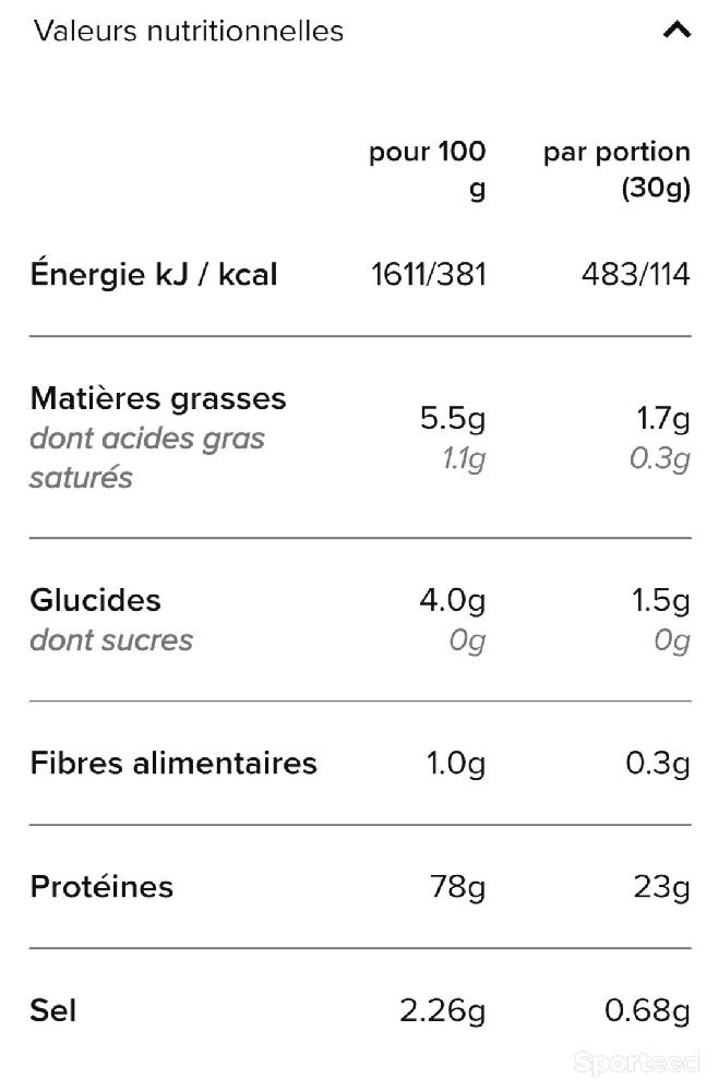 Nutrition sportive - Isolate Protéines De Pois goût vanille  - photo 4