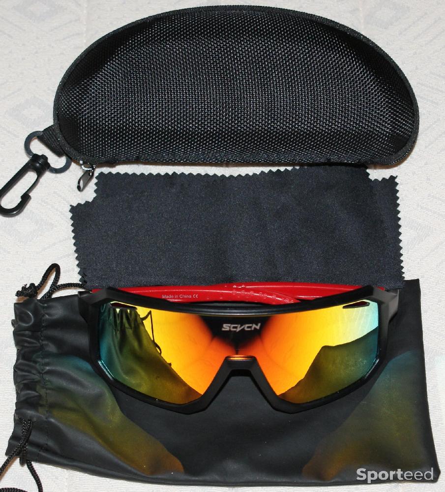 Vélo route - Lunettes de sport - marque 'SCVCN' - noires/rouges - photo 4