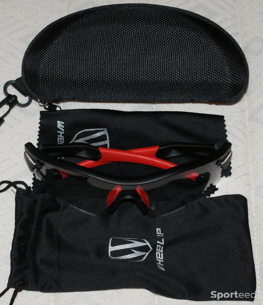 Vélo route - Lunettes de sport - marque 'Wheel up' - noires/rouges - photo 4