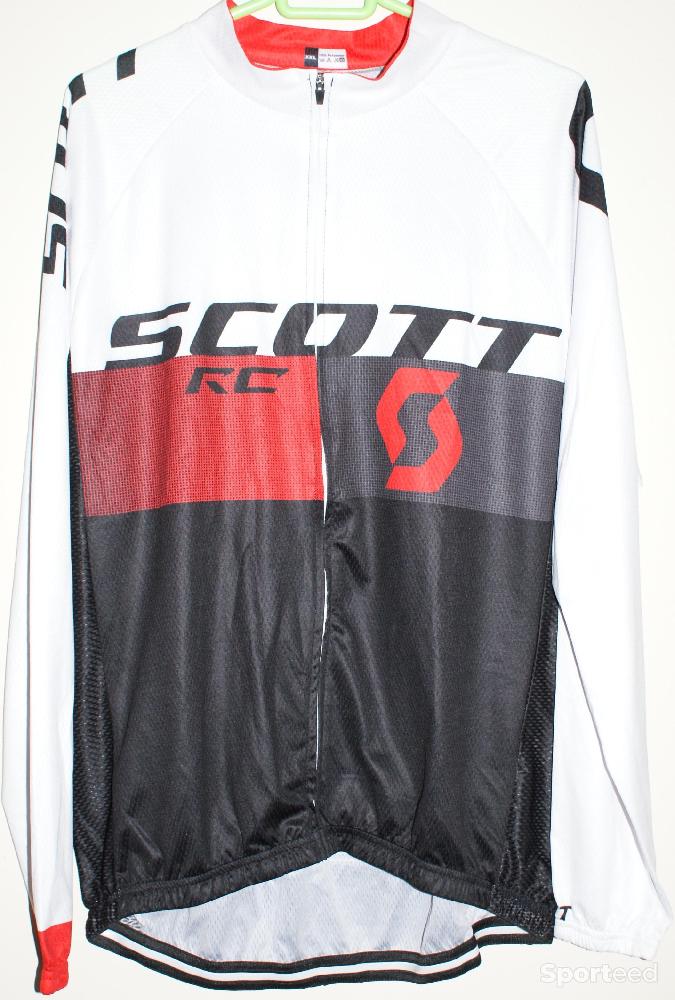 Vélo route - Maillot vélo manches longues - homme - 2xl - team 'SCOTT' - blanc/noir/rouge - photo 1