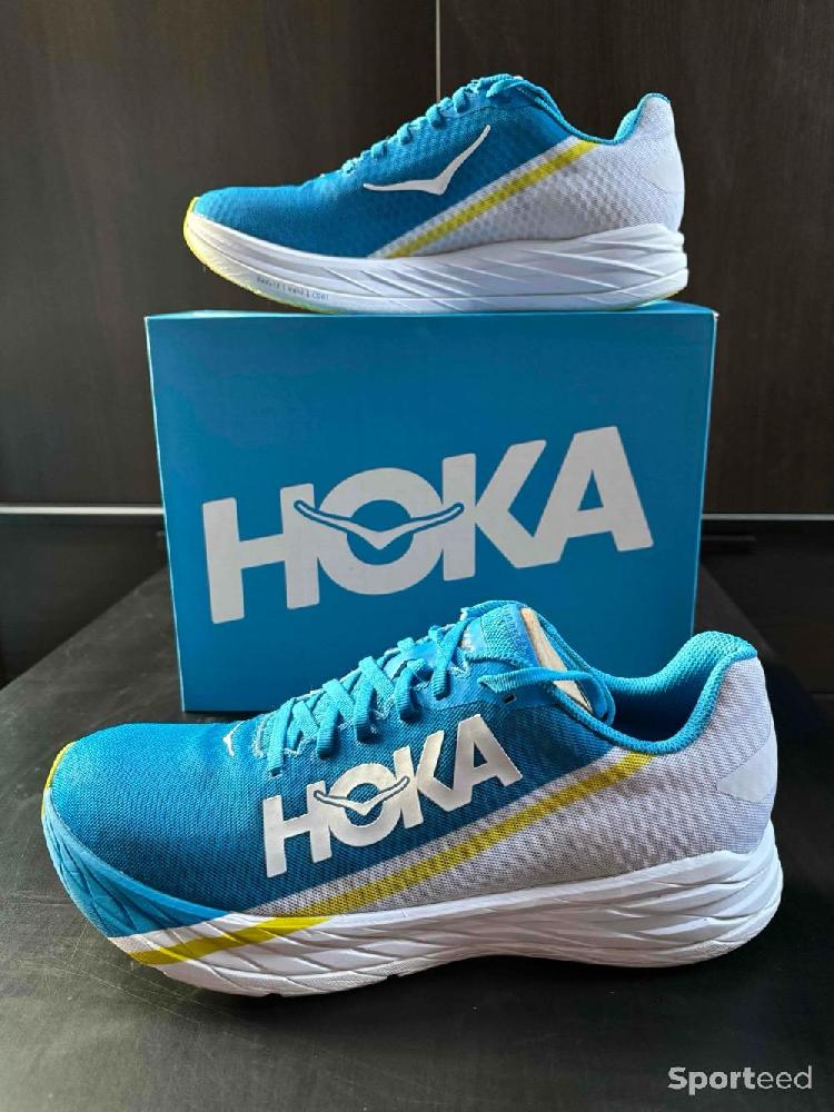 Course à pied route - Hoka One One Rocket X - Plaque Carbone ( Taille 46 - US 11,5 - Running ) - photo 1