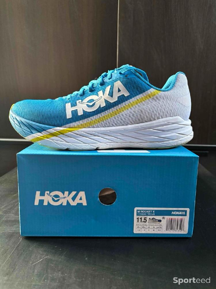 Course à pied route - Hoka One One Rocket X - Plaque Carbone ( Taille 46 - US 11,5 - Running ) - photo 3