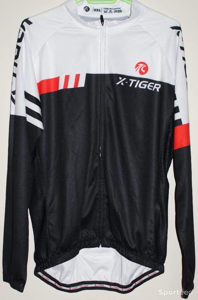 Vélo route - Maillot vélo manches longues - 'x-tiger' - blanc/noir - taille xxl - photo 1