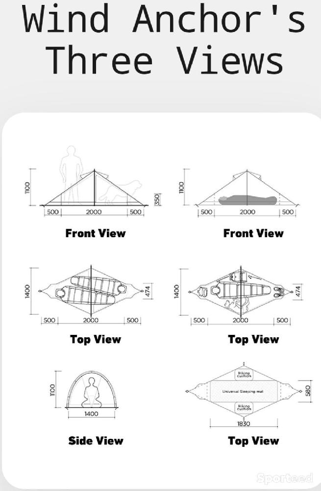 Randonnée / Trek - Tente ultralight Thecatal wind anchor neuve - photo 2