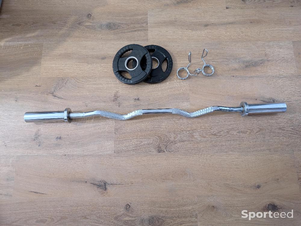 Musculation - Barre chromé curl EZ 120cm / 50 mm / 8.5kg - photo 1