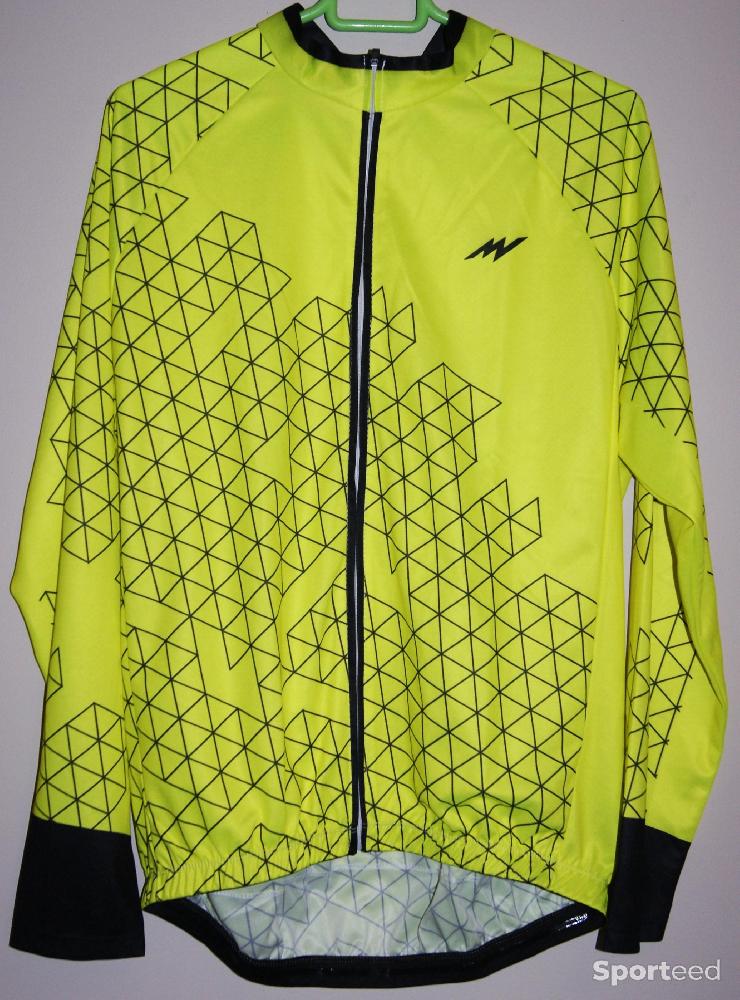 Vélo route - Maillot vélo manches longues - marque 'MV' - xxl - jaune/noir - photo 1