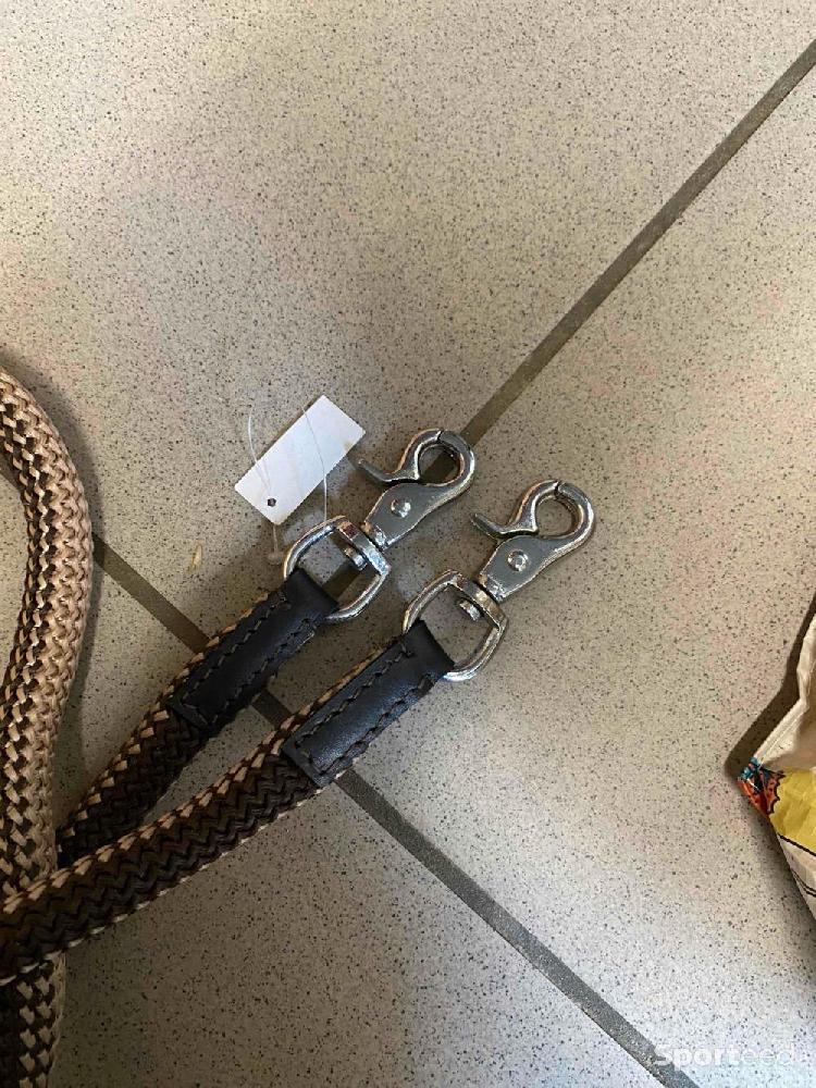 Equitation - Rênes en corde avec mousquetons  - photo 2