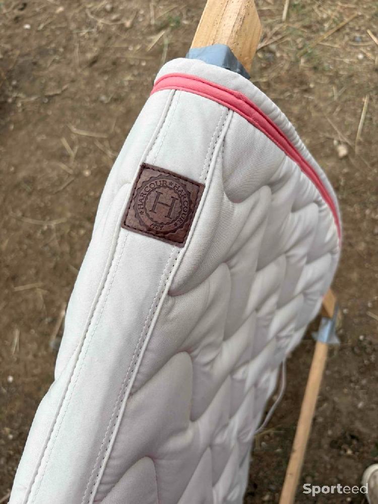 Equitation - Tapis Harcour beige / blanc crème liseré rose corail – mixte dressage / CSO - photo 2
