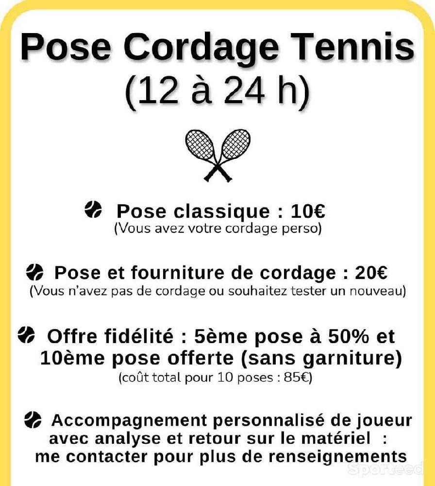 Tennis - Pose de cordage raquette de tennis 12 à 24h de qualité Brest - Saint Renan - Plouzané - Gouesnou - Porspoder 29  - photo 2