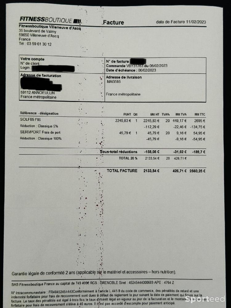 Fitness / Cardio training - Tapis de Course Haut de Gamme SOLE F85 comme Neuf (achat 2023, 2650€ facture) - photo 3