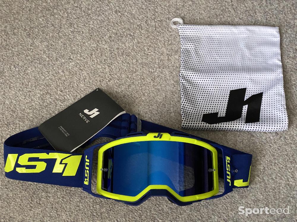 Moto cross - Masque Motocross offroad enduro JUST1 Nerve Absolute Fluo Jaune/Bleu - photo 2