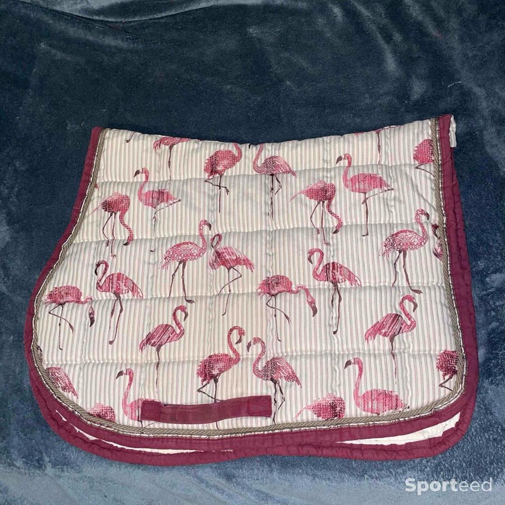 Equitation - Tapis flamand rose fait main - photo 1