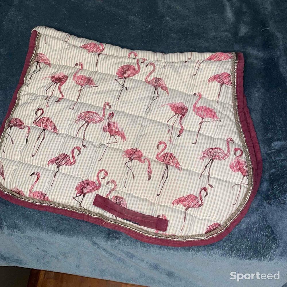 Equitation - Tapis flamand rose fait main - photo 3