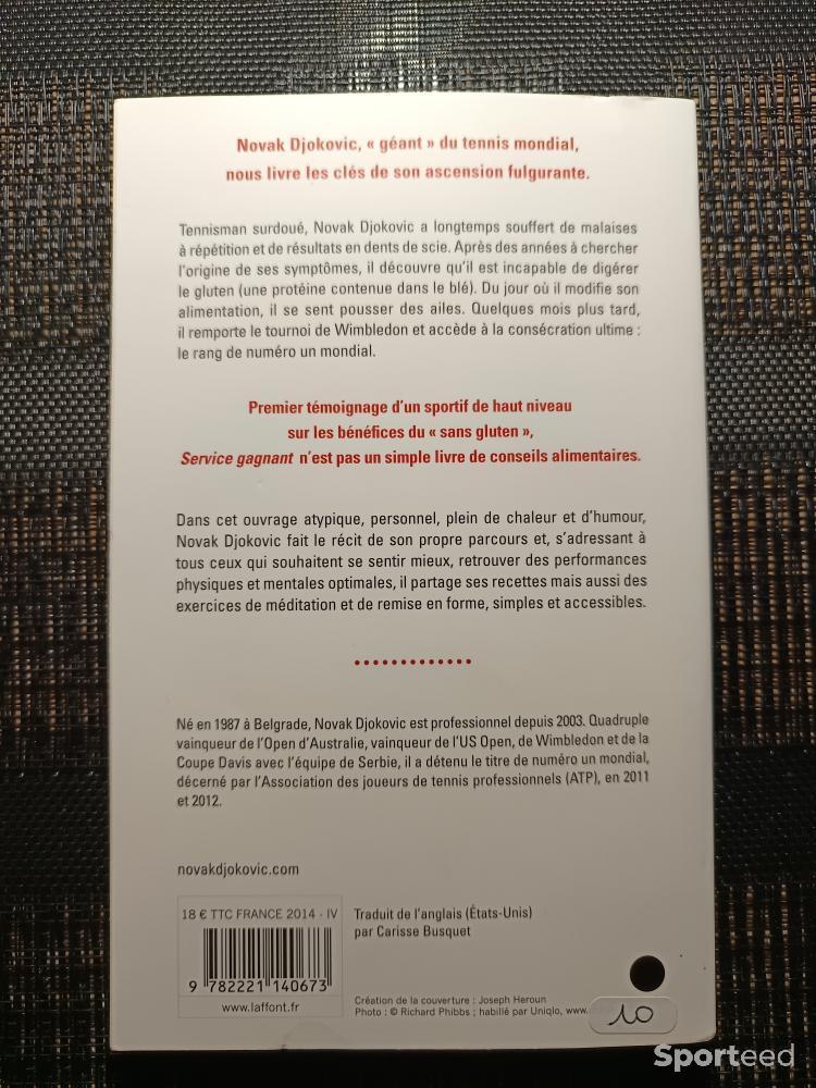 Tennis - Livre nutrition - Service Gagnant - Novak Djokovic - Une alimentation sans gluten pour une parfaite forme physique et mentale  - photo 2