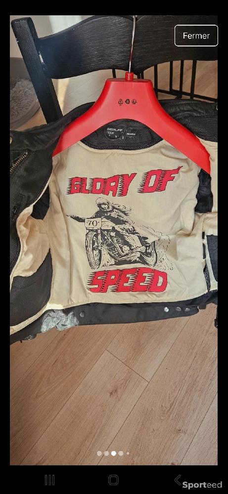Moto route - veste moto cuire - photo 3