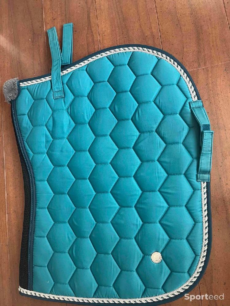 Equitation - Tapis + bonnet bleu turquoise taille COB - photo 2